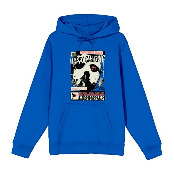 Friday The 13th Happy Camping Adult Blue Long Sleeve Hoodie-XXL
