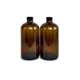 thumbnail image 1 of Vivaplex 2 botellas de vidrio ámbar con tapa de 32 oz, 1 of 2