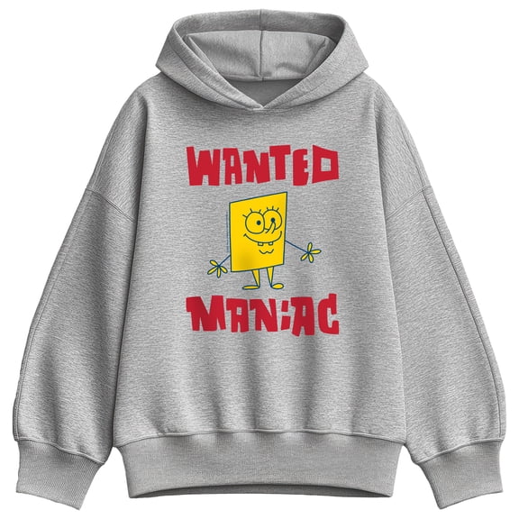 SpongeBob SquarePants - Wanted Maniac Oversized Fleece Hoodie Sweatshirt