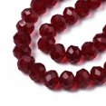 thumbnail image 3 of Glass Beads Strands Faceted Rondelle Dark Red 10x8mm Hole: 1mm about 63~65pcs/strand 49~50cm, 3 of 4