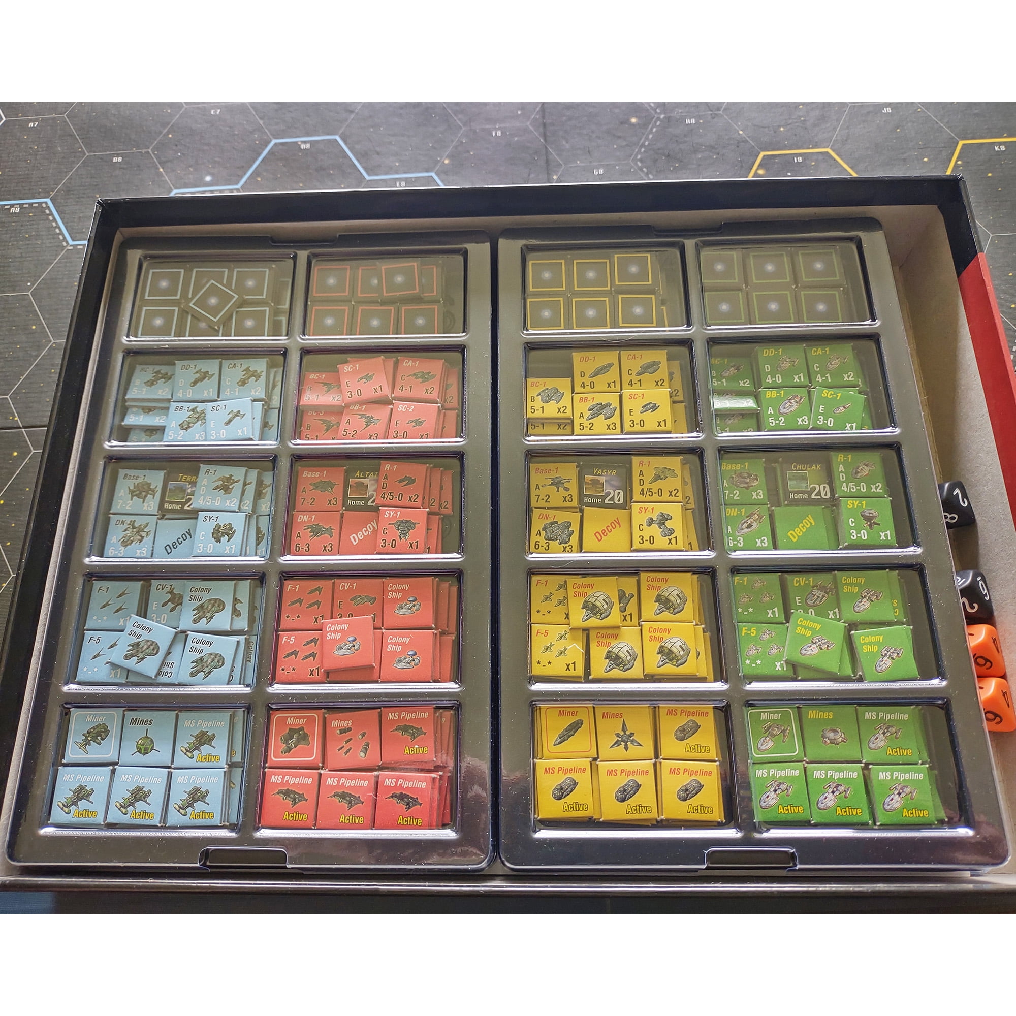 Flying Buffalo Game Piece Counter Trays (5-Pack); War Game and Board Game  Storage Sorting Organizers, Aegis Collection