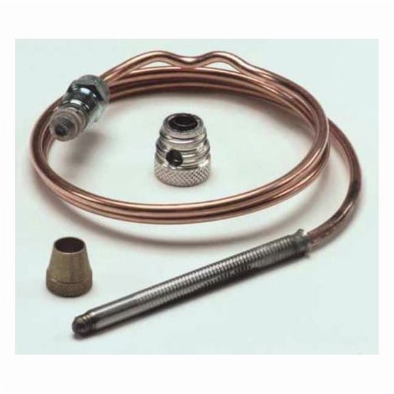Thermocouple, LP/NG, 20 to 30 mV, 24 in L., Threaded, Tinnerman Clip