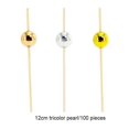 thumbnail image 4 of Bewildely 100 Uds. Brochetas desechables creativas fruta bambú aperitivo cóctel postre palillos Buffet sándwich 12cm Tricolor Type3 NO3, 4 of 6