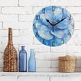 thumbnail image 2 of 10" Quartz Indoor Wall Clock Silent Mechanism / Blue Elegance Gardenia Statue, 2 of 11