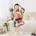 thumbnail image 6 of FORMRS Wearable Blanket Hoodie with Sleeves for Kids Cozy Flannel Sweatshirt, Beige Abstract, 6 of 7