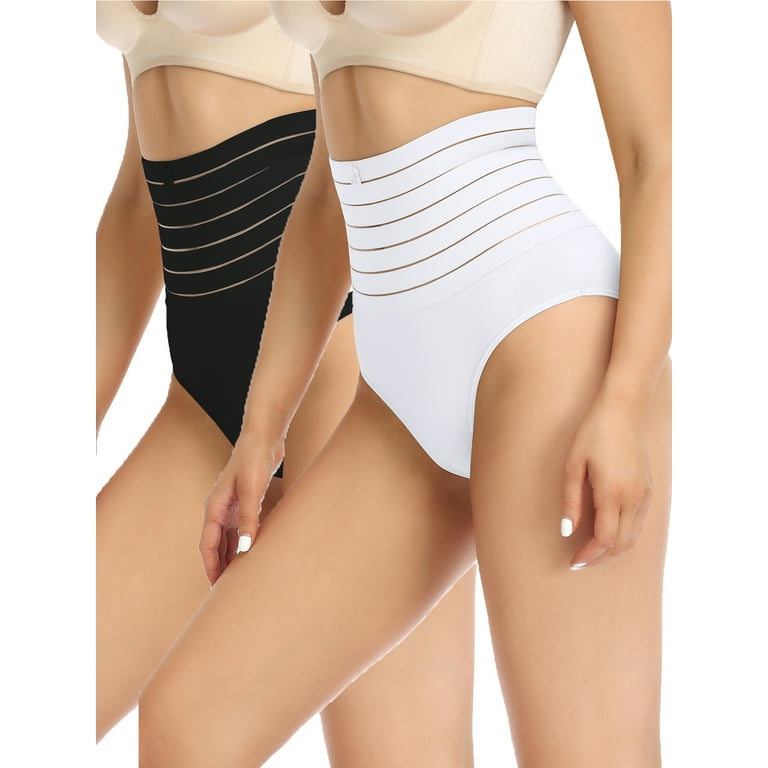 Womens Shapewear Tummy Control Underwear High Waisted Slimming Shaper  Stomach Control Panties Briefs, White, 3XL 