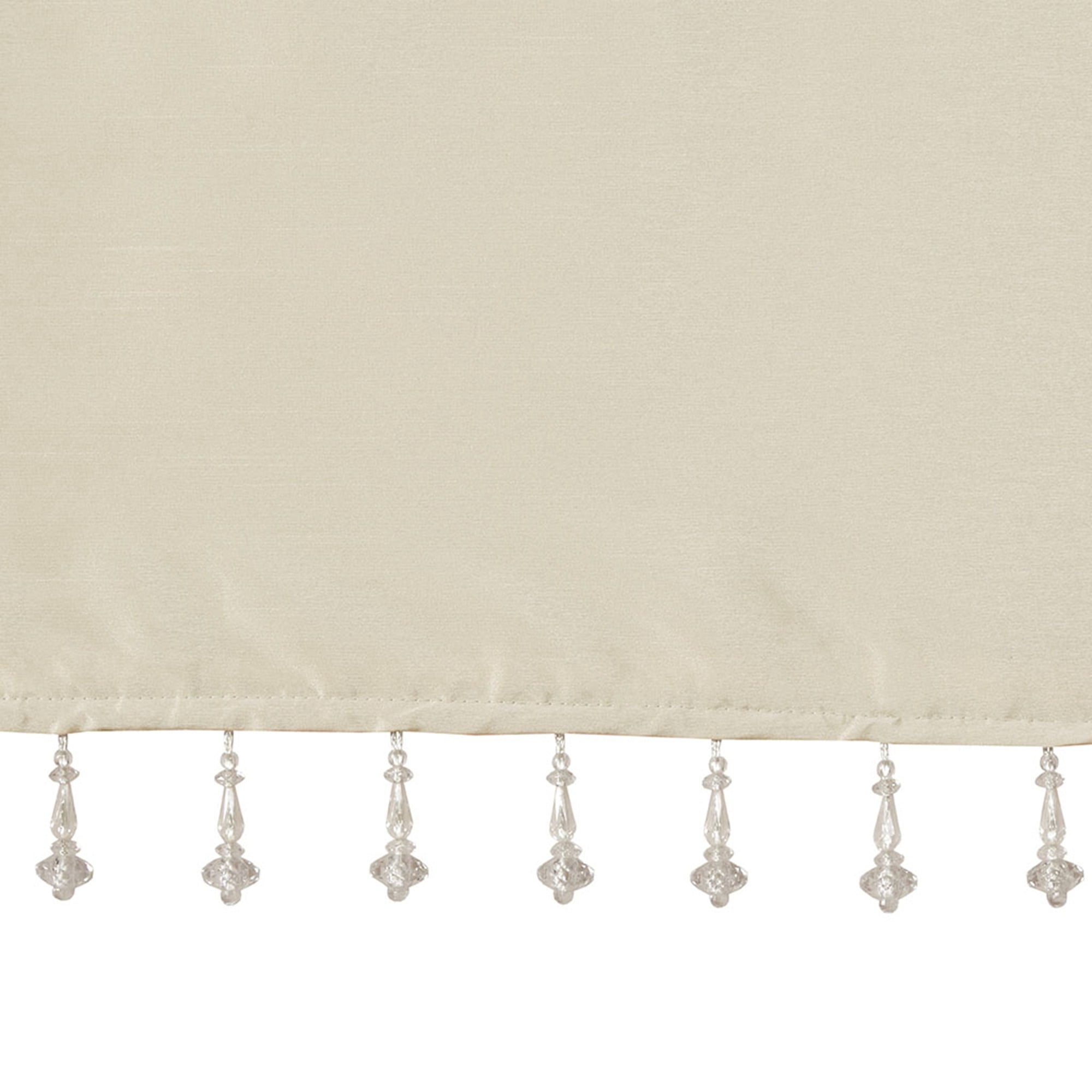 MAYEERTY 50x26" Lightweight Faux Silk Valance With Beads Champagne