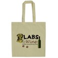 thumbnail image 1 of Yellow Labs and Wine Make Everything Fine 15 Inch Canvas Tote Bag, 1 of 1