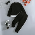 thumbnail image 2 of Gibobby Conjunto de pants para niño Conjunto de 2 uds de camisetas y pantalones con estampado de de manga larga para niños pequeños, ropa para niños(Negro,3-4 Años), 2 of 5