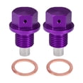 thumbnail image 1 of 2 Juegos M12x1.25 Tornillo Tapón Carter Drenaje Aceite Aleación con 2 Arandela Violeta, 1 of 1