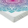 thumbnail image 2 of Ambesonne Mandala Fitted Sheet, Floral Form, Queen Size, White Pink and Blue, 2 of 3