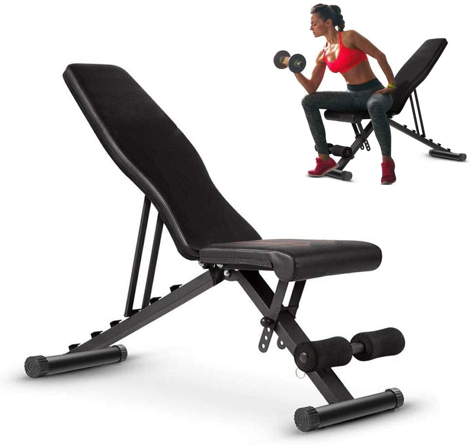 Tribesigns Adjustable Weight Bench, Utility Sit Up Bench for Full Body