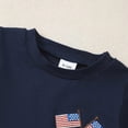 thumbnail image 4 of kpoplk 4th of July Infant Baby Boy Outfit Short Sleeve Letter Tops Toddler Boys Independence Day Party Shorts Set Size 12-18 Months,Blue, 4 of 8