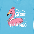 thumbnail image 4 of Inktastic Glam Pink Flamingo with Pearls Women's V-Neck T-Shirt, 4 of 5
