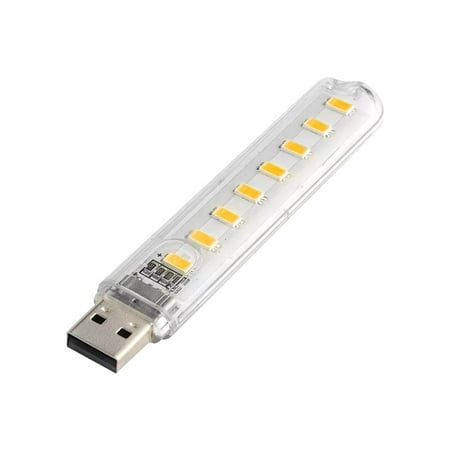 

ABIDE Night Lights Plastic Portable 8 LED 200LM 3000K/7000K House Laptops Table Bedside Lamp Lighting Tool