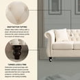 thumbnail image 5 of Sailvan 80" Chesterfield Velvet Sofa, 3 Seater Tufted Couch with Nailhead Trim and Rolled Arms Beige, 5 of 7