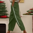 thumbnail image 4 of Women's Linen Capri Pants with Drawstring Petite Summer Beachwear Lightweight Elastic Waist, 4 of 7