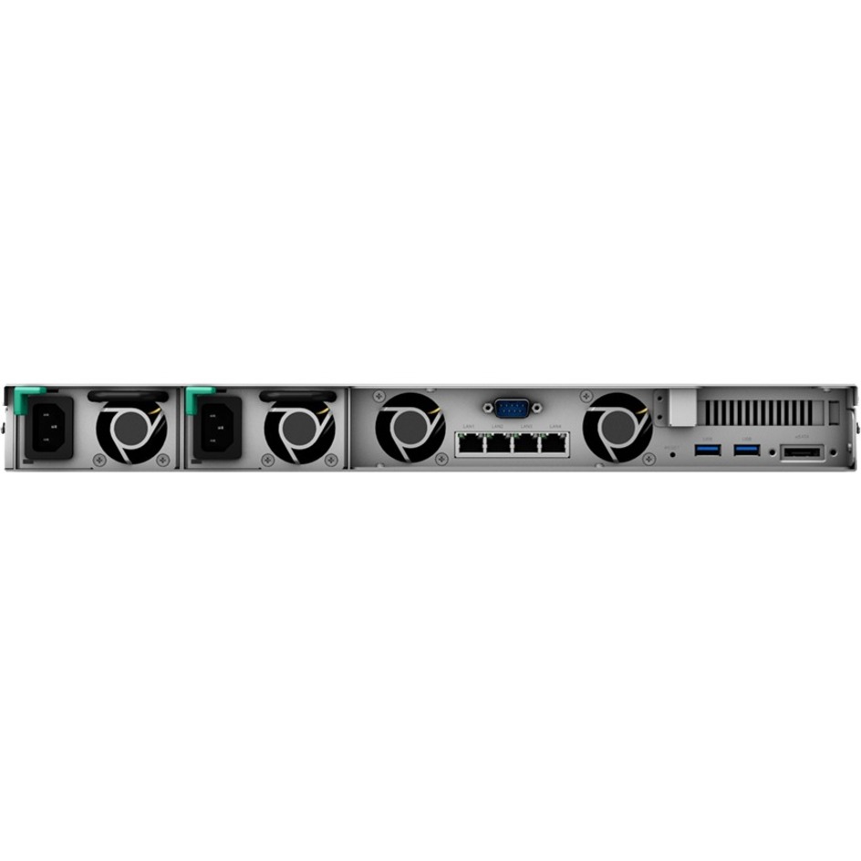 Synology RackStation RS818+ - NAS server - 4 bays - rack-mountable - SATA 6Gb/s - RAID RAID 0, 1, 5, 6, 10, JBOD, 5 hot spare, 6 hot spare, 10 hot spare, 1 hot spare - RAM 2 GB - Gigabit Ethernet - iSCSI support - 1U - TAA Compliant - image 5 of 7