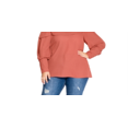 thumbnail image 5 of City Chic Women's Trendy Draped Cold Shoulder Top Orange Size M, 5 of 6