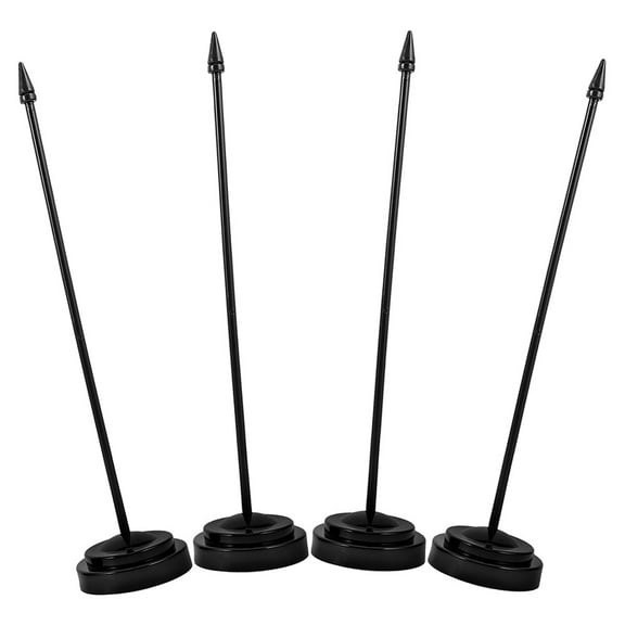 Hemoton 4pcs Indoor and Outdoor Flag Pole Set Sturdy Desktop Flagpole with Base and Holder for House or Table Use