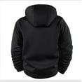 thumbnail image 4 of Donemore Men's Thermal Fleece Hooded Sweatshirt Jacket Windproof Outdoor Sportswear Solid Color Casual Pullover, 4 of 7