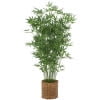 DecMode 59" Artificial Bamboo Tree in Realistic Leaves and Brown Seagrass Pot