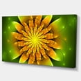 thumbnail image 2 of Fleur Fractale Jaune Vif sur Vert - Impression sur Toile Florale, 2 of 4