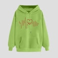 thumbnail image 4 of Mceream Valentines Day Chandails en Molleton à Capuche pour Femmes Mignons Pulls de Vacances à Paillettes Manches Longues Hauts Décontractés Col Rond Chandails en Molleton Grande Taille Vêtements Vert P, 4 of 4