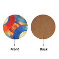 thumbnail image 2 of Multi-Shape Mdf Cork Coaster 4 Pieces Of Anti-Slip, Anti-Wear And Anti-Fouling 3.9in Easy To Clean And Stable Structure Indianred Tie-Dye Background Vibrant Colors And Swirling Patterns Round Shape, 2 of 7