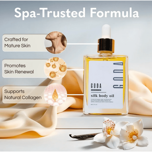 GODA Silk Body Oil Women - Firming Anti Aging Moisturizing Formula