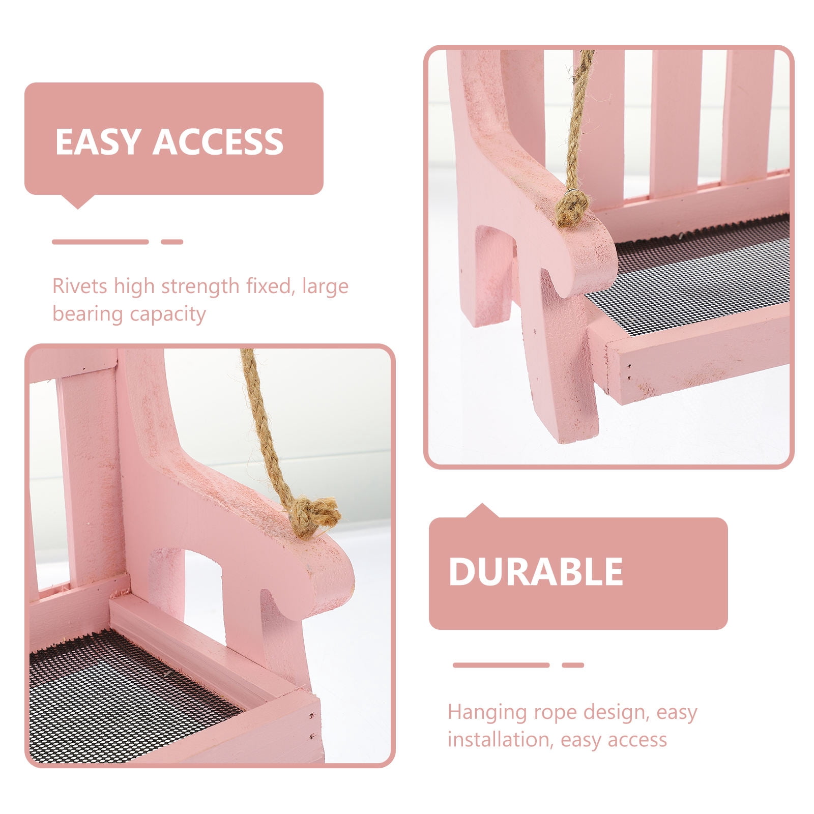 LEORX Backyard Bird Feeder Bird Feeder Pink Synthetic Material for Garden 1Pack