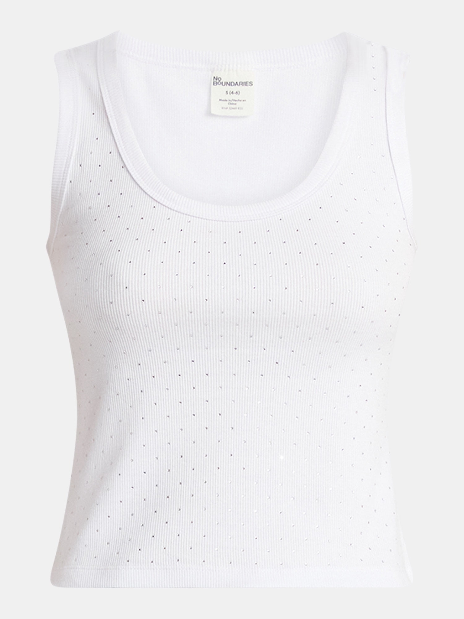 No Boundaries Studded Ribbed Tank Top, Women's