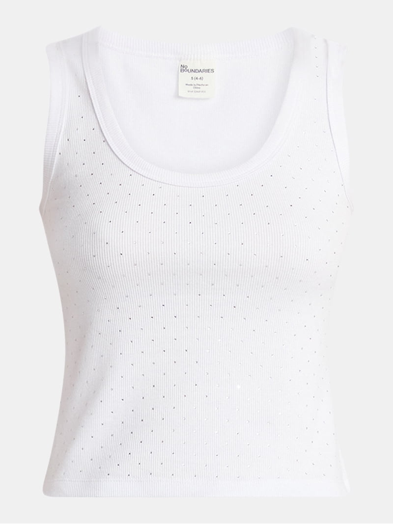 No Boundaries Studded Ribbed Tank Top, Women's - Walmart.com