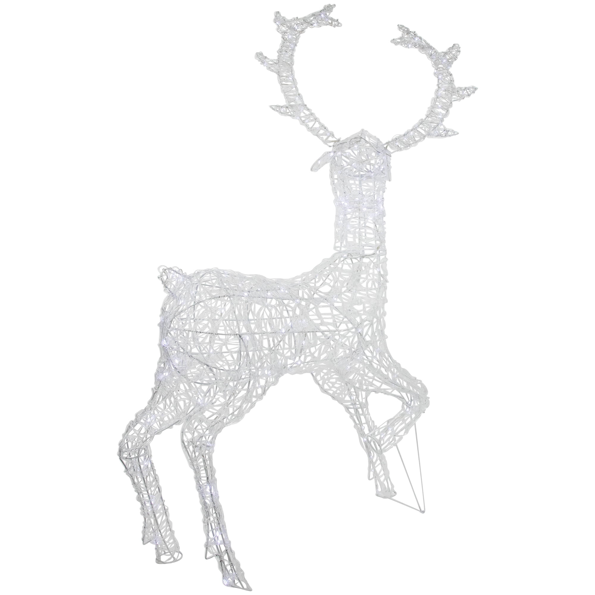 Northlight Commercial Grade Acrylic Reindeer Outdoor Christmas Decoration - 46.5" -  Pure White LED