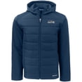 thumbnail image 2 of Men's Cutter & Buck College Navy Seattle Seahawks  Evoke PrimaLoft Hybrid Eco Softshell Recycled Full-Zip Hooded Jacket, 2 of 3