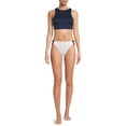 thumbnail image 2 of Social Angel Women's Ribbed Crop Bikini Swimsuit Top, 2 of 6