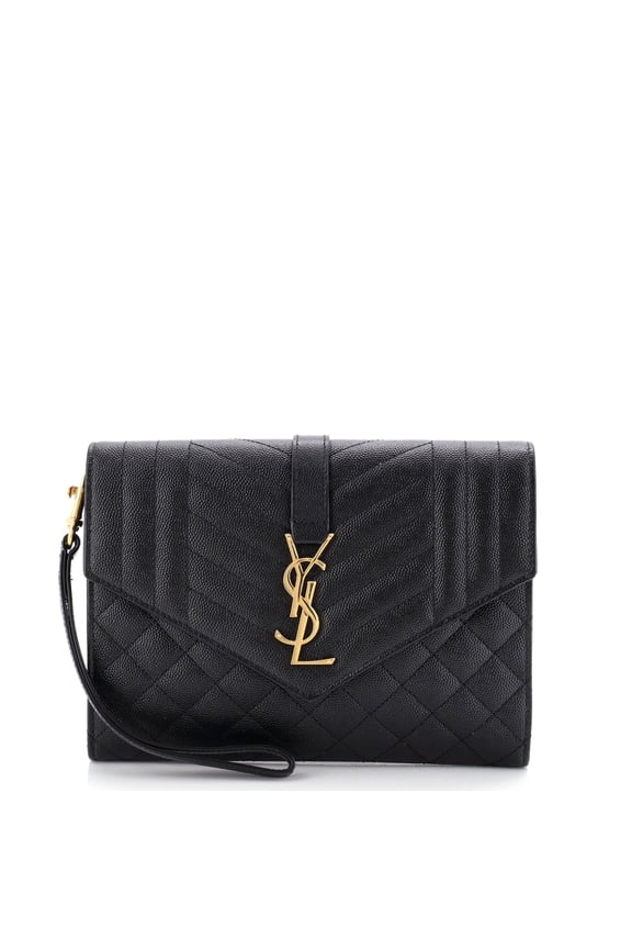 Pre-Owned Classic Monogram Envelope Wristlet Clutch Mixed Matelasse Leather By Rebag