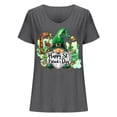 thumbnail image 4 of lcziwo Holiday Sales, Women's St. Patrick's Day Shirts Casual Cotton Comfy U Neck Lucky Clover Graphic Tee Tops 2025 Summer Short Sleeve Irish Shirt Dark Gray L, 4 of 5