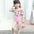 thumbnail image 3 of GYRATEDREAM Toddler Baby Girls One-Piece Swimsuit Kids Summer Graphic Print Short Sleeve Swimwear Bikini Bathing Suit for 3-9 Years, 3 of 7