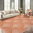 thumbnail image 2 of HOMERRY Area Rugs 9' x 12' for Living Room Washable Orange Lines Print Rug Contemporary Abstract Soft Foldable Thin Floor Cover for Bedroom, 2 of 7