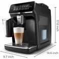 thumbnail image 4 of Philips 3300 Series Fully Automatic Espresso Machine with LatteGo Milk System and integrated grinder, 6 Hot & Iced Coffee Pre-Sets, 40% Quieter SilentBrew, 15-Bar Pressure, Glossy Black (EP3341/50), 4 of 11