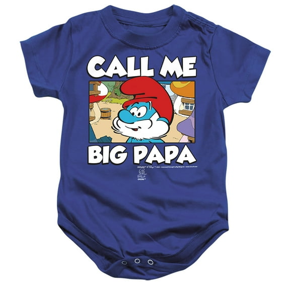Smurfs Call Me Big Papa Unisex Infant Snap Suit for Baby,Call Me Big Papa Royal Blue,6 Months