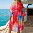 thumbnail image 4 of KIHOUT Women's Plus Size Ombre Beach Cover Up | Open Front Kimono Cardigan with Irregular Hem for Swimwear & Casual Summer Outings`, 4 of 6