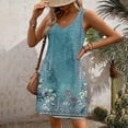 thumbnail image 4 of Teissuly Women's Casual Sundress With Pockets Summer Boho Beach Dress Floral T-Shirts Dress V Neck Loose Tank Dresses, 4 of 6