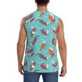 thumbnail image 4 of Fotbe Sea Otters Family In Blue Water Men's Camiseta sin Mangas Estampada para Hombres, Playera Casual para Gimnasio, Entrenamiento, Playa-Large, 4 of 7