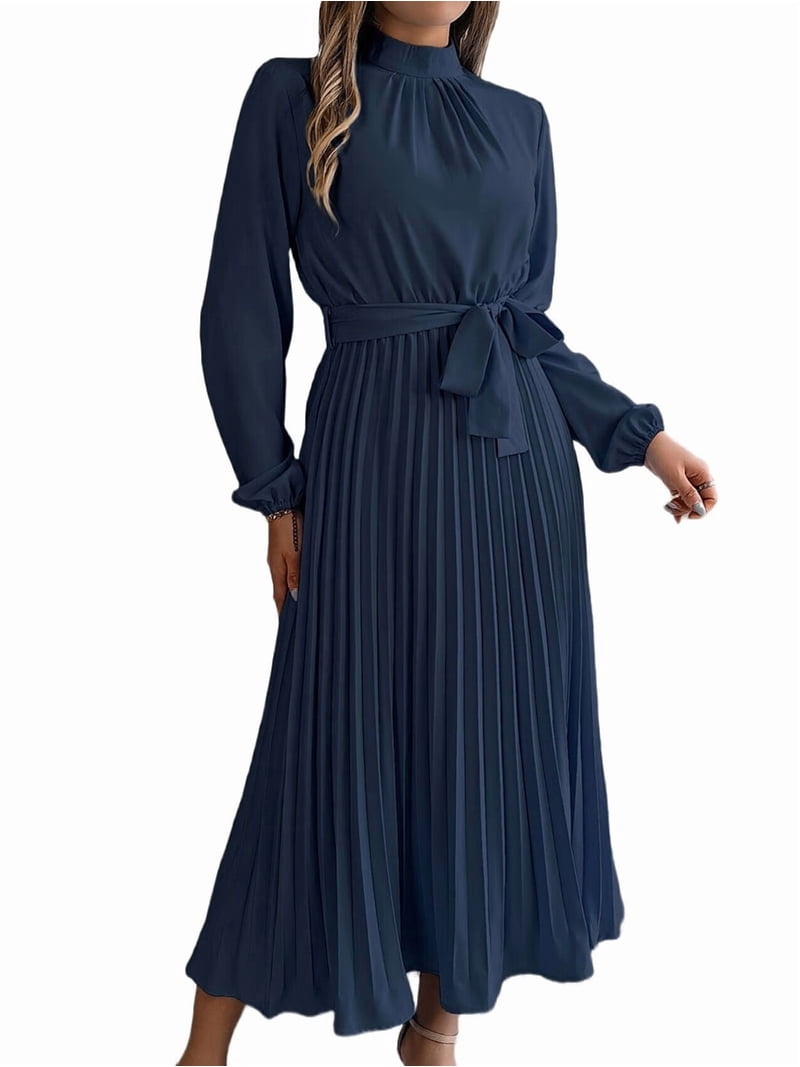 navy blue long sleeve dress casual MISSKY Women's Long Sleeve Pullover Pocket Loose Swing Casual Dress, Navy  3XL at Amazon Women's Clothing store