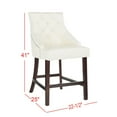 thumbnail image 5 of SAFAVIEH Eleni 26 in. H Tufted Wing Back Counter Stool with Ring, White, Set of 2, 5 of 10