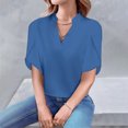thumbnail image 2 of hotojiny Shirts for Women Half Sleeve V Neck Dressy Casual Business Blouses Spring Trendy Clothes Fashion Work Tops, 2 of 7