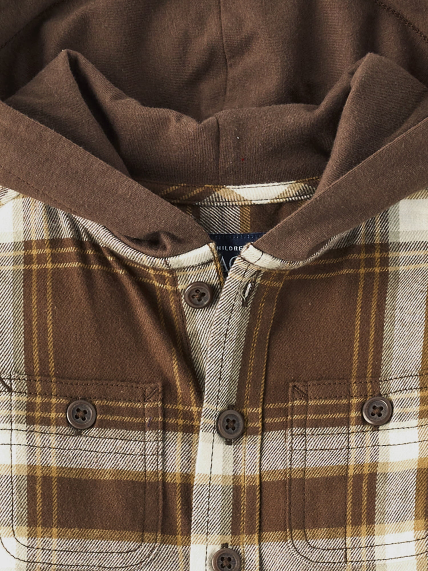 The Children's Place Toddler Boys Long Sleeve Plaid Hoodie, Sizes 6M-5T