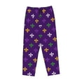 thumbnail image 4 of Haiem Purple Mardi Gras Women's Pajama Pants Ultra Lightweight Pjs Bottoms Sleepwear Bottom Pants With Pocket Drawstring-Small, 4 of 9